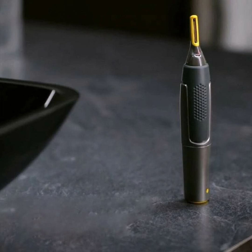 NOUVEAU RICHE Präzisionstrimmer für Bart, Nase & Augenbrauen – Kabelloser Detailtrimmer mit LED-Licht & ergonomischem Griff