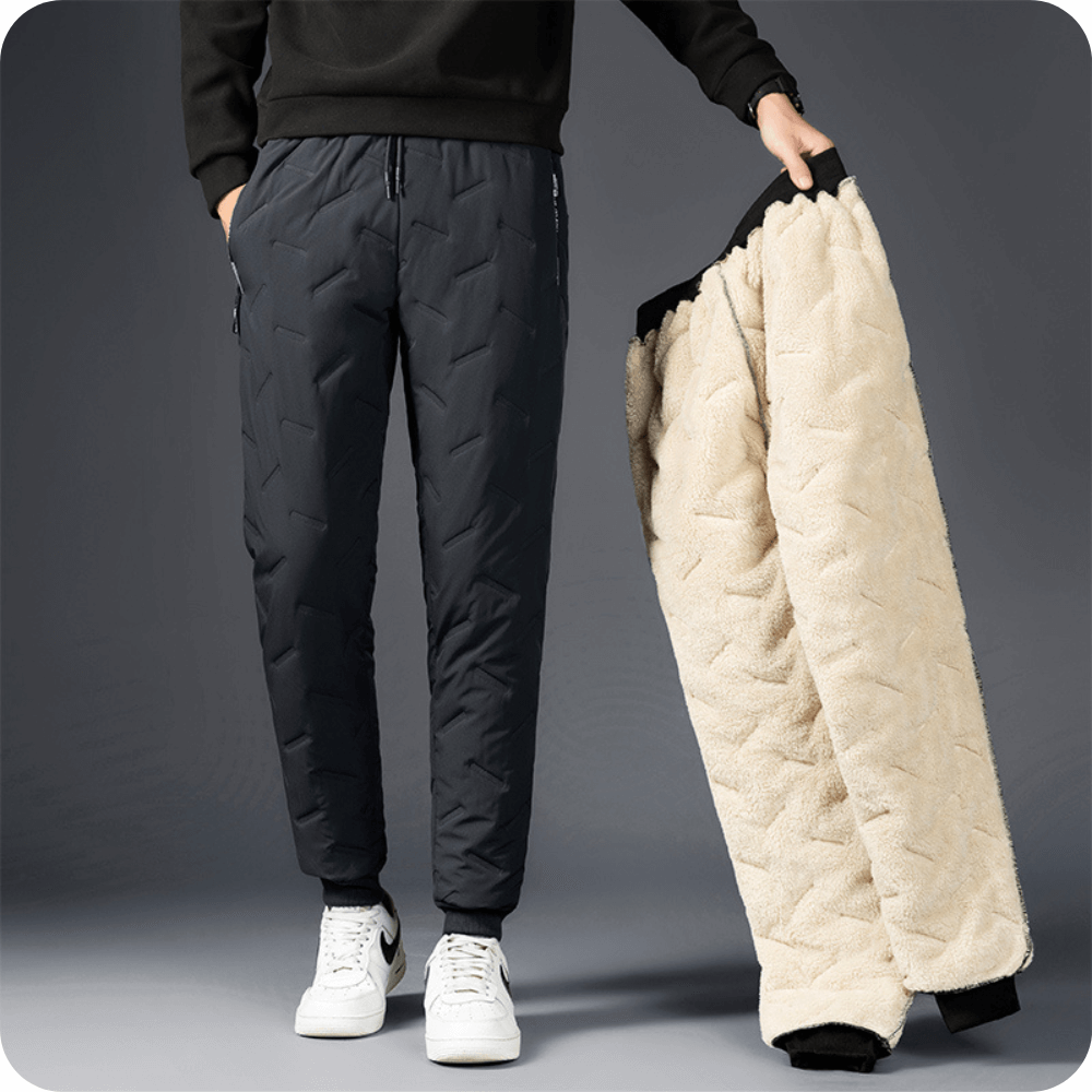 NOUVEAU RICHE Ranches | Winterfütterte Fleecehose mit Elastischem Bund – Warm und Bequem