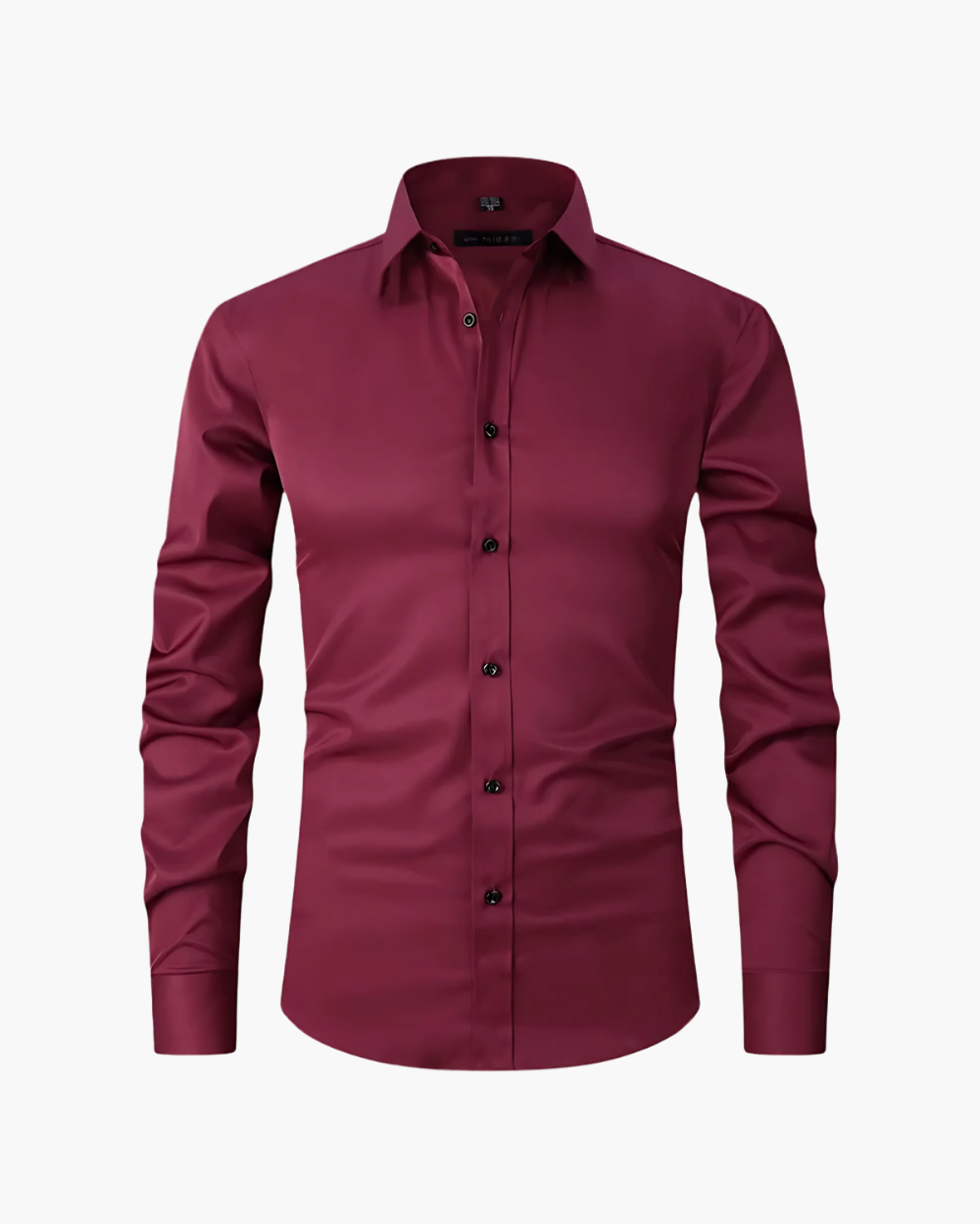NOUVEAU RICHE Slim Fit Business Hemd bügelfrei und elastisch Bordeauxrot