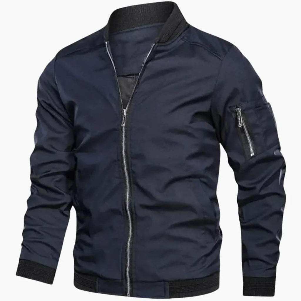 NOUVEAU RICHE Bomberjacke Schlanke Passform Herren Leicht Frühling Herbst Marineblau