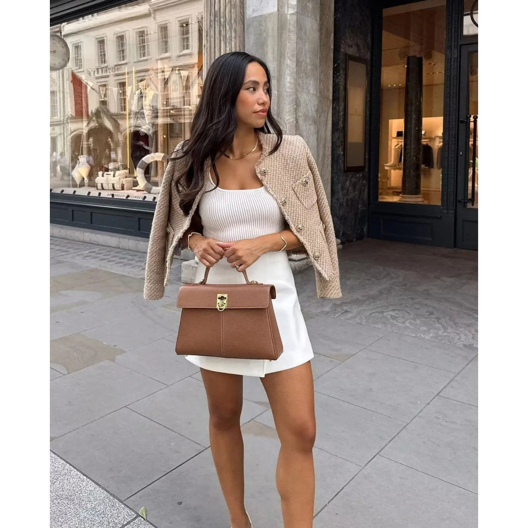 NOUVEAU RICHE Damen Knopf Daunen Langarm Jacke Kurz Sanft Fütterung