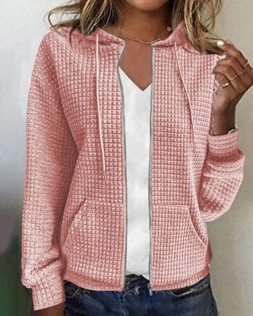 NOUVEAU RICHE Damen Kapuzenjacke aus hochwertigem Baumwollmix für gemütliche Freizeitaktivitäten Rosa
