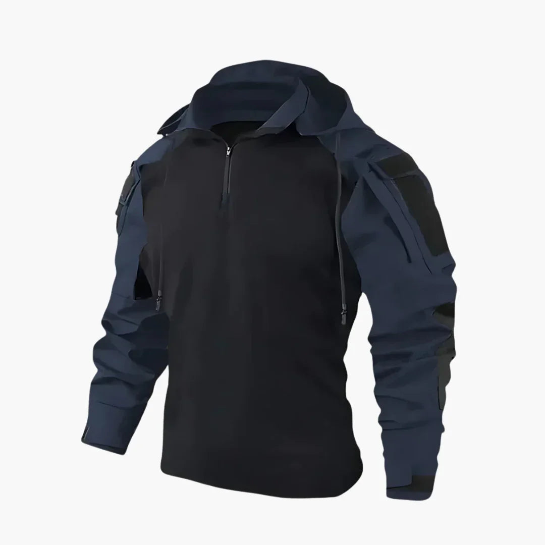NOUVEAU RICHE Mehrtaschenjacke Herren Kapuze Stehkragen Mit Passform Dunkelblau