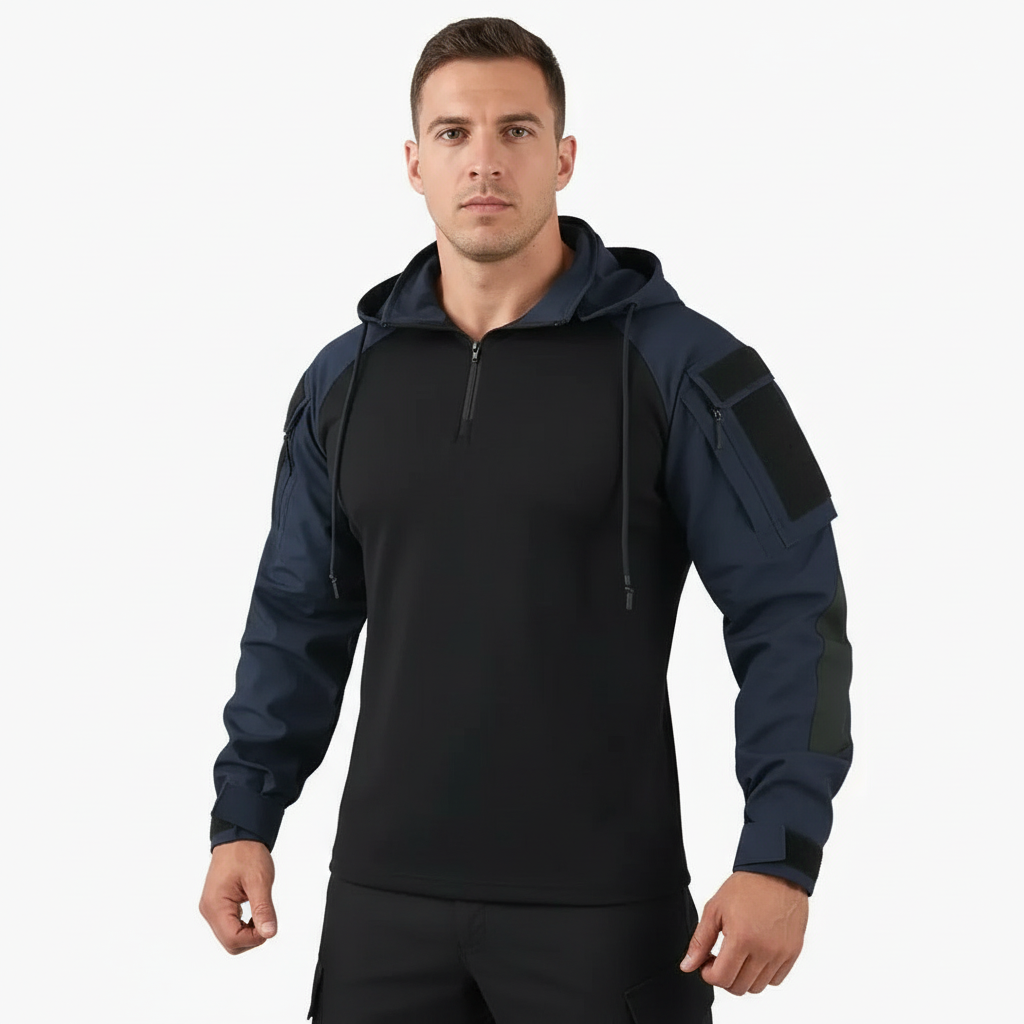 Mehrtaschenjacke Herren Kapuze Stehkragen Mit Passform