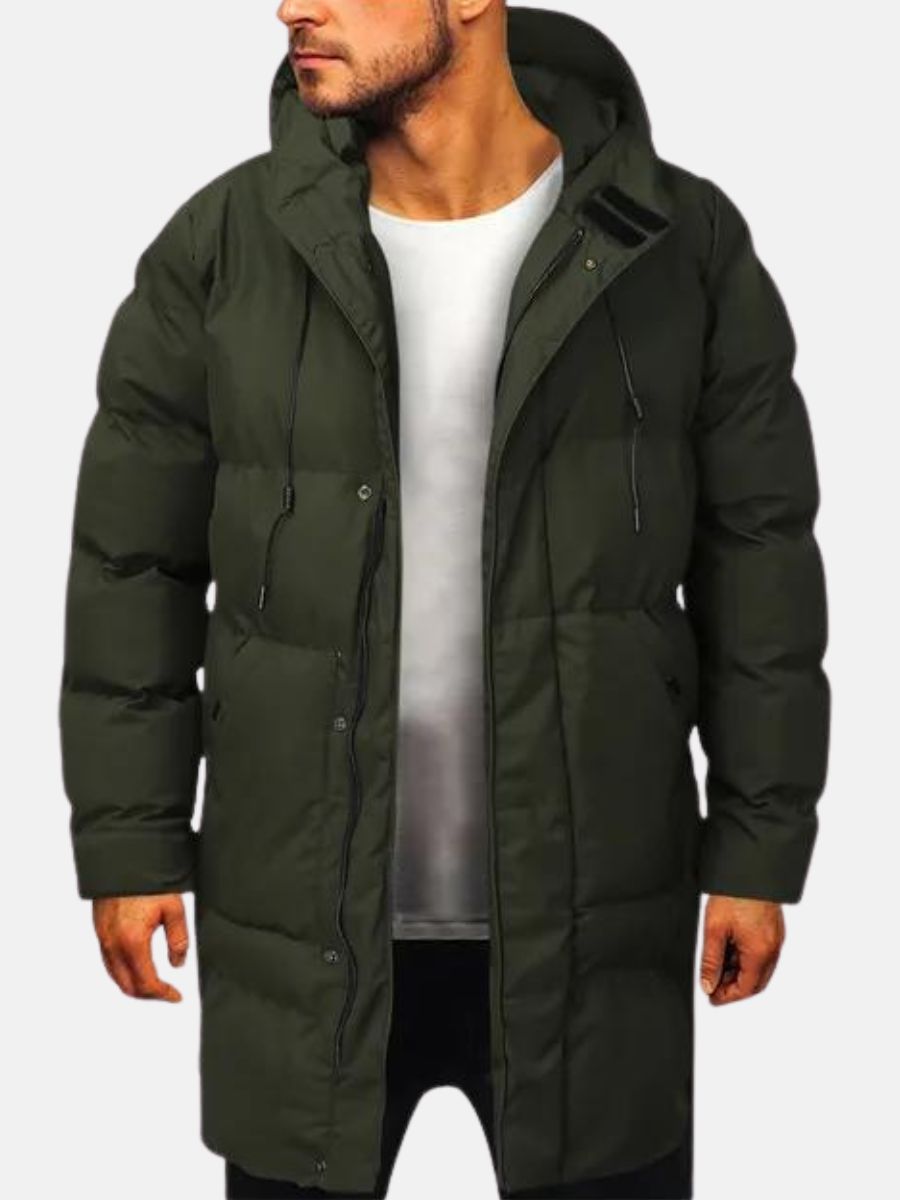 NOUVEAU RICHE Parka Jacke Herren Warm Gefüttert Mit Kuschelfüllung Dunkelgrün
