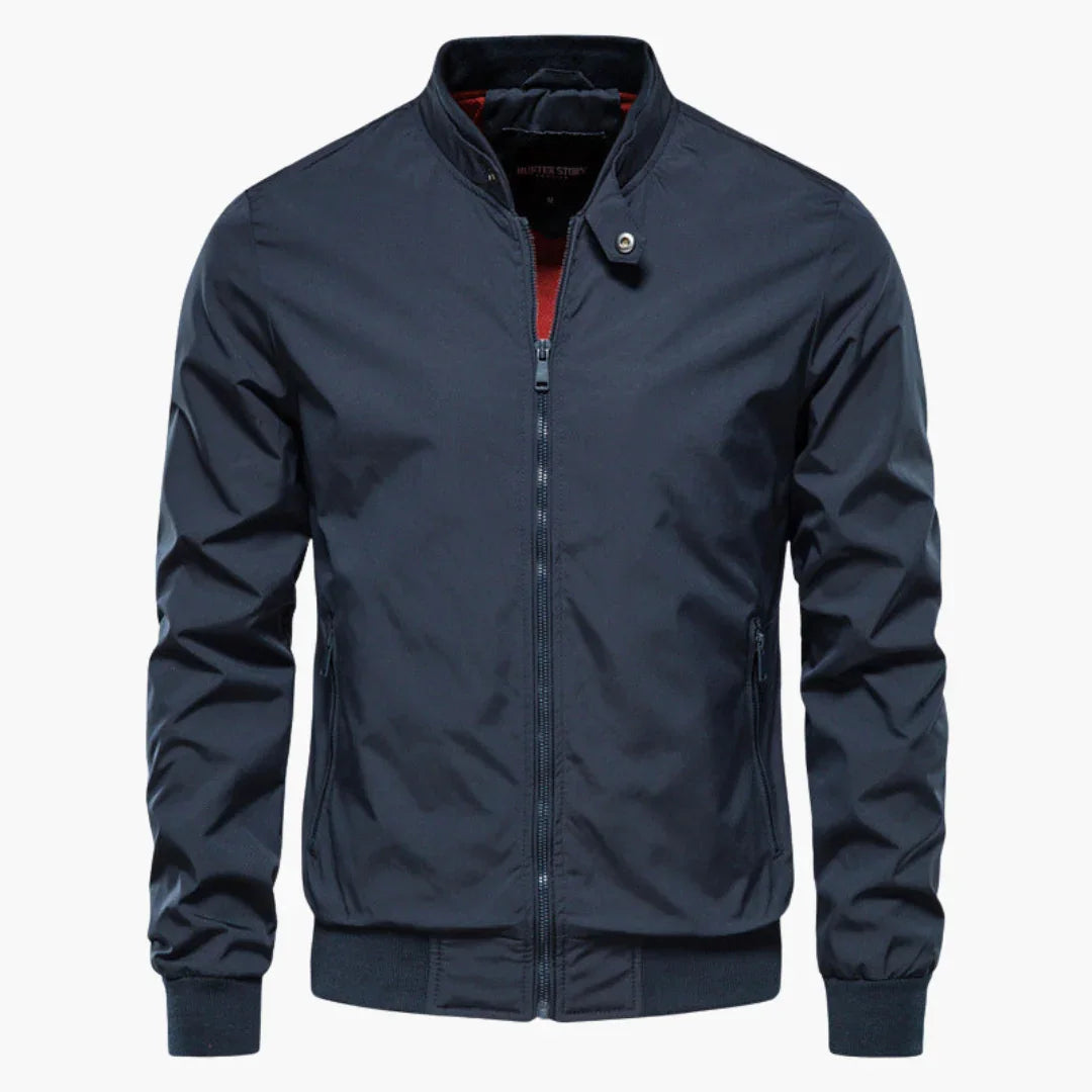 NOUVEAU RICHE Freizeitjacke Leicht Herren Alltagsjacke Mit Struktur Blau
