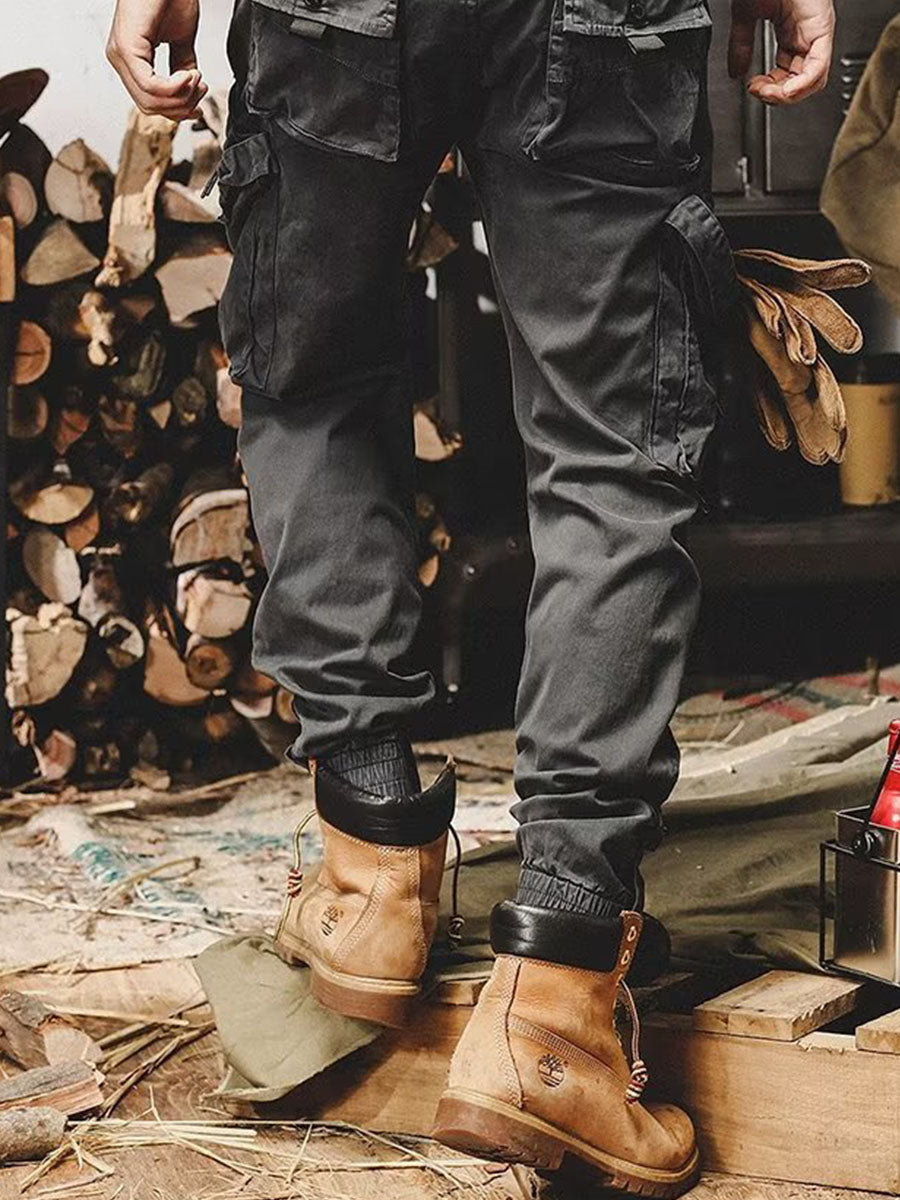 NOUVEAU RICHE Herren Cargo Hosen mit Lockere Passform und Reißverschluss aus 100 Prozent Baumwolle für Bequeme Alltagslooks