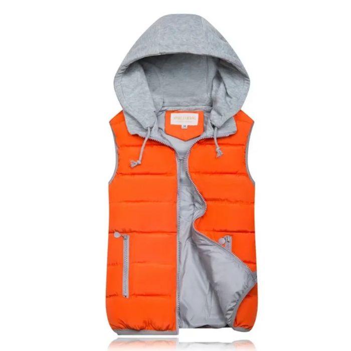 NOUVEAU RICHE Damen Weste – Bequeme Heidi-Stil Kapuzenweste für Frostige Tage Orange