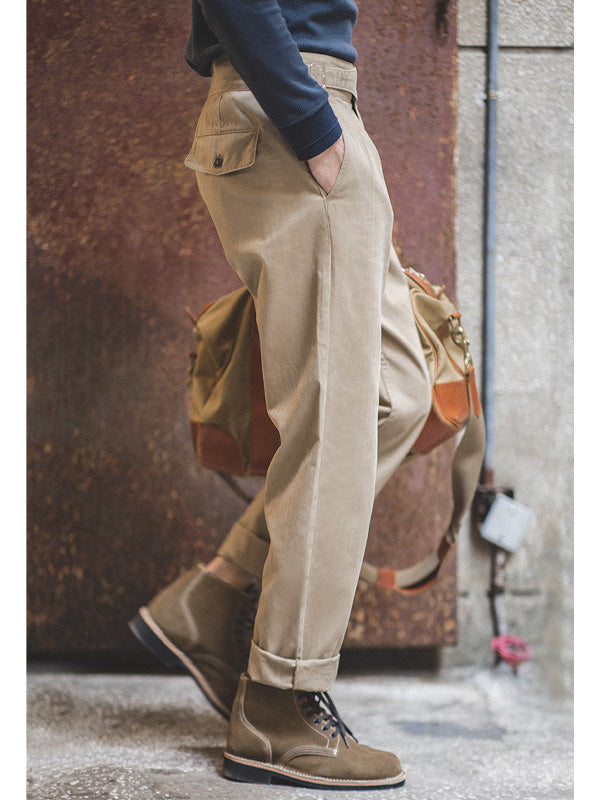 NOUVEAU RICHE Herren Vintage Inspirierte Gurkha Hosen Gerade Freizeit Hosen Mit Elastischer Anpassung Für Optimalen Tragekomfort