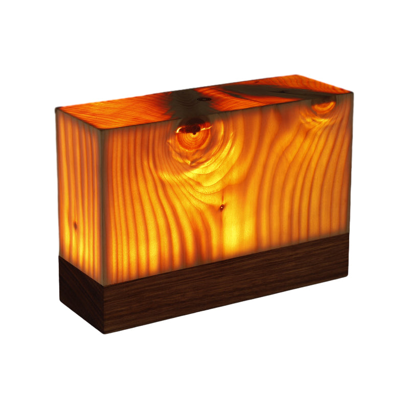 NOUVEAU RICHE Stilvolle LED-Tischlampe – Kabellose Akku Nachttischlampe in Holzoptik, Touch-Dimmbar, 3 Formen – WoodGlow