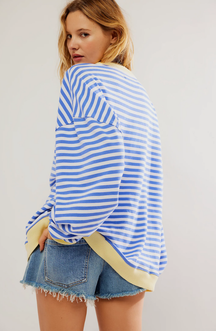 NOUVEAU RICHE Damen Gestreifter Oversized Pullover Mit Lebhaften Streifen