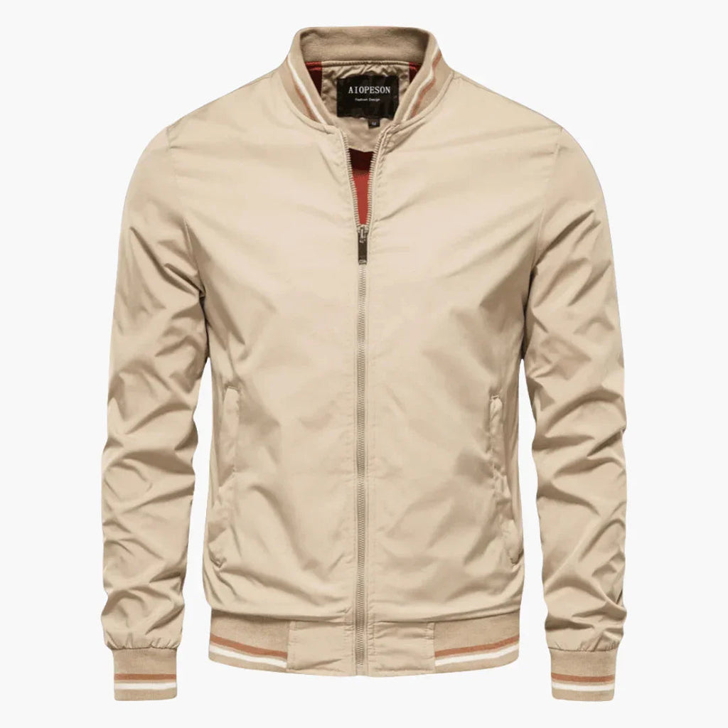 NOUVEAU RICHE Sommerjacke Herren Wasserabweisend Mit Frontverschluss Beige