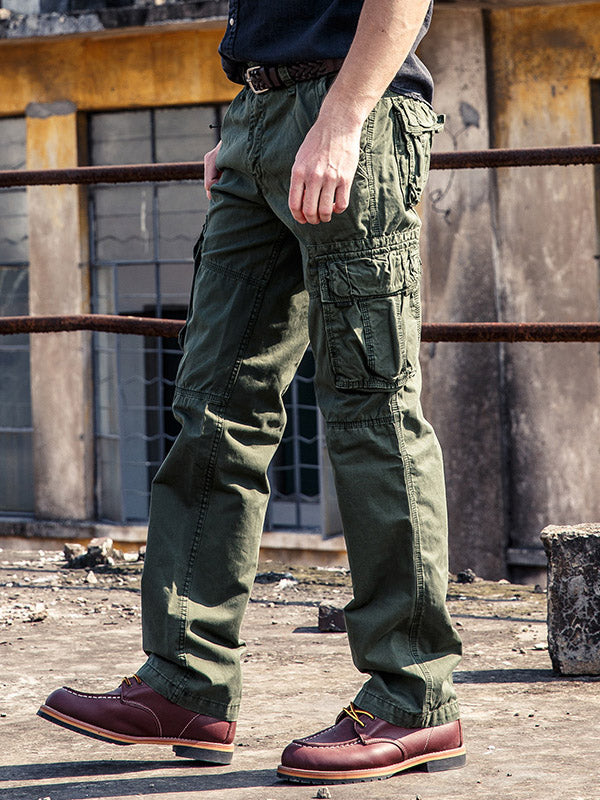 NOUVEAU RICHE Herren Baumwoll Cargo Hosen Für Outdoor Aktivitäten Mit Mehreren Taschen Atmungsaktiv Und Bequem
