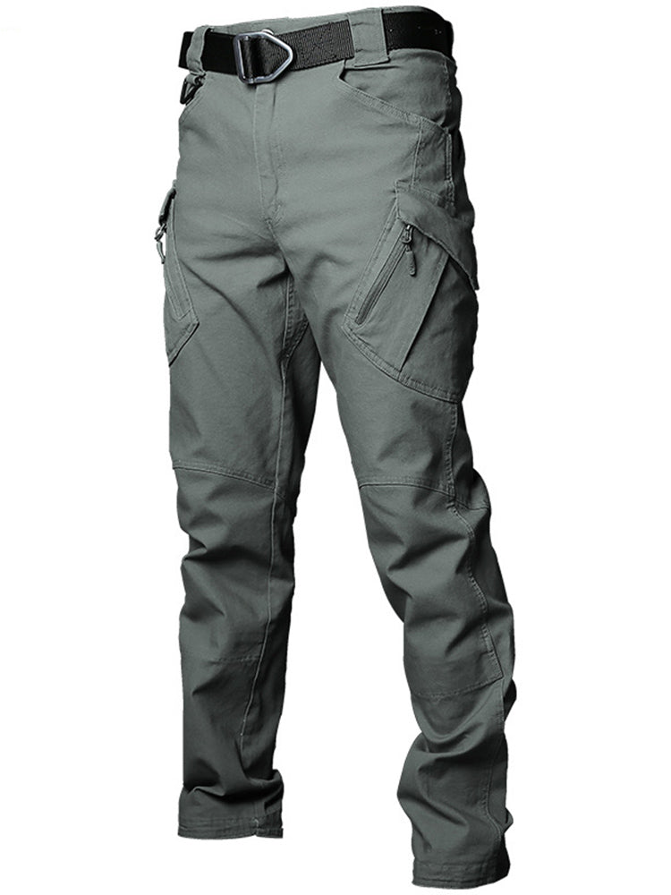 NOUVEAU RICHE Multitaschen Outdoor Gerade Bein Taktische Hose Slim Fit Aus 97 Prozent Baumwolle Mit Stretch Und Atmungsaktivem Stoff Für Herren Graugrün