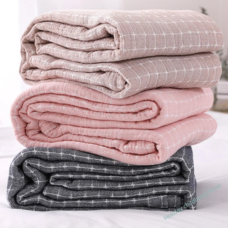 NOUVEAU RICHE Einfache Casual-Baumwolldecke – Leichte Musselin Decke & Tagesdecke für Bett und Sofa, Atmungsaktiv, Ganzjährig – BreezyCotton