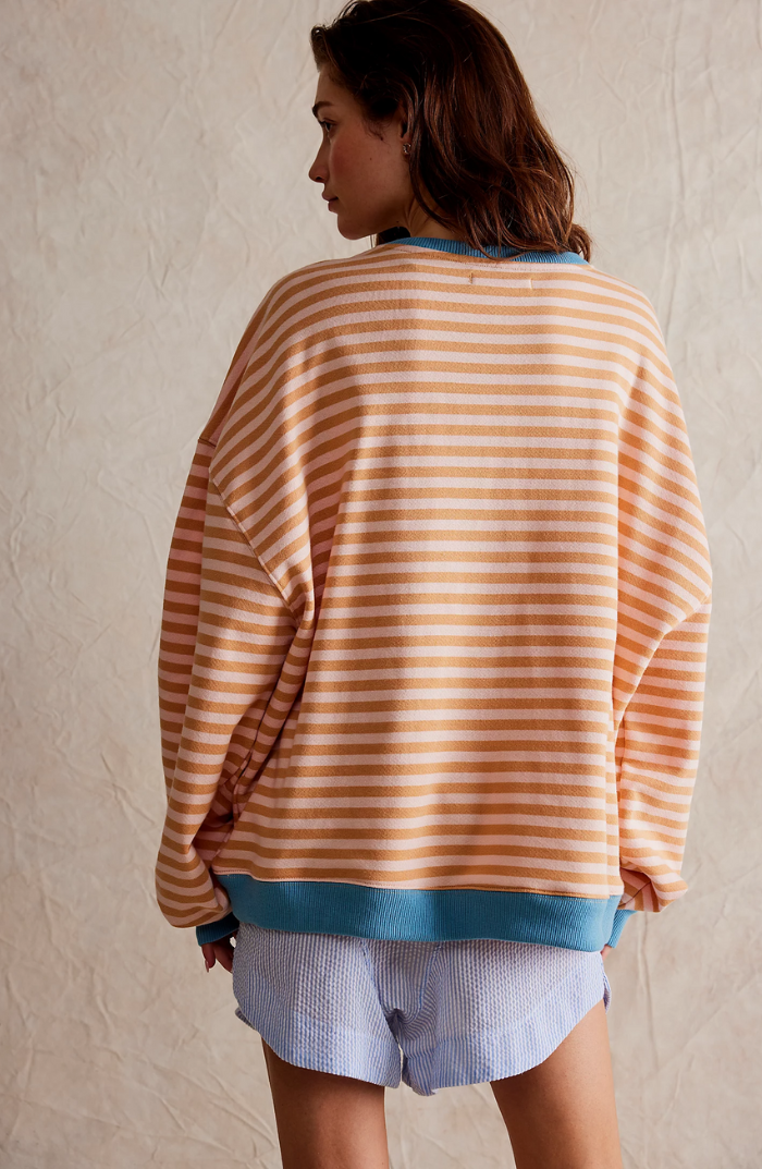 NOUVEAU RICHE Damen Gestreifter Oversized Pullover Mit Lebhaften Streifen