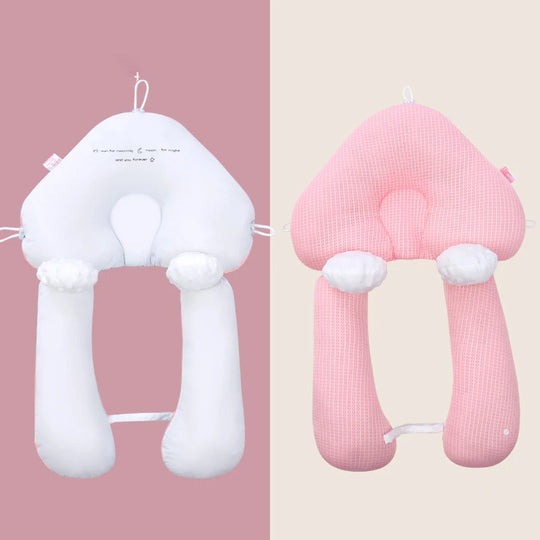 NOUVEAU RICHE Ergonomisches Babykissen mit verstellbarer Stütze – Wendbares Komfortkissen 65 × 42 cm, waschbar – 0–12 Monate (nur unter Aufsicht)