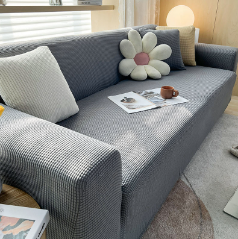 NOUVEAU RICHE Sofahusse Dehnbare Mikrofaser Grau Passform Schutz Hellgrau