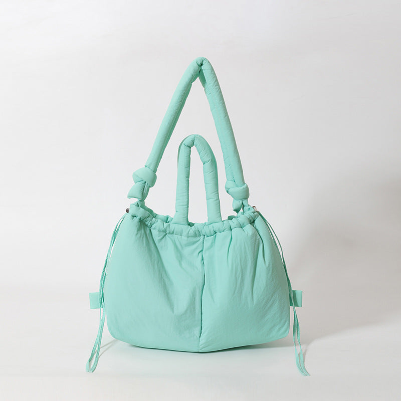NOUVEAU RICHE Schultertasche Damen Große Alltagstasche Mit Komfortgriffen Seeblau