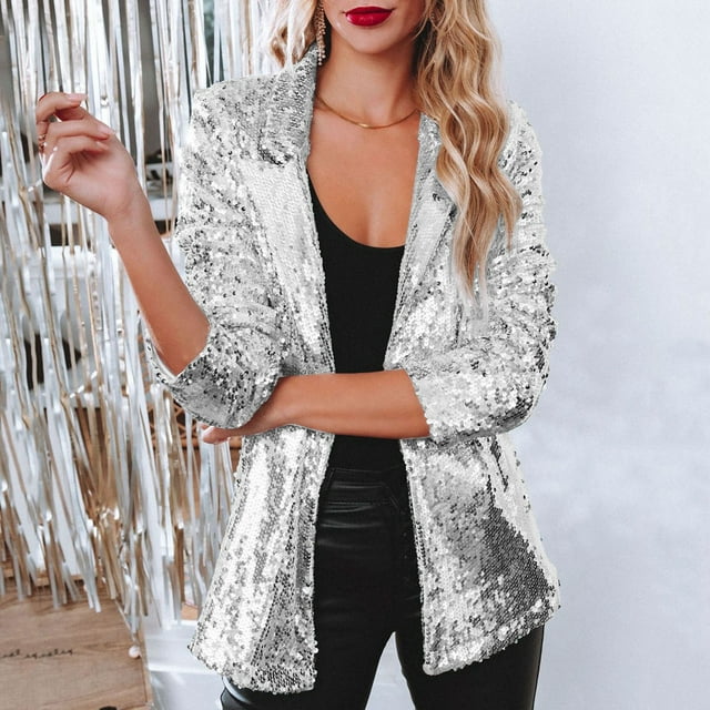 NOUVEAU RICHE Wasserabweisender Blazer Wasserdichtes Gewebe Windschutz Regen Silber