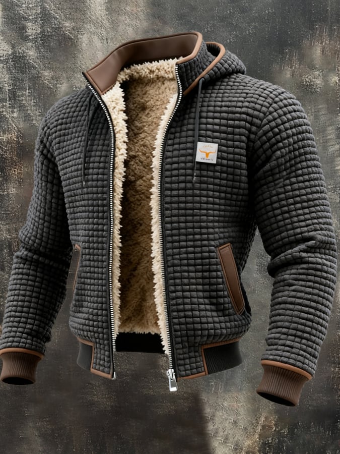 NOUVEAU RICHE Admire | Herren Polar-Fleece Thermo-Jacke Grau