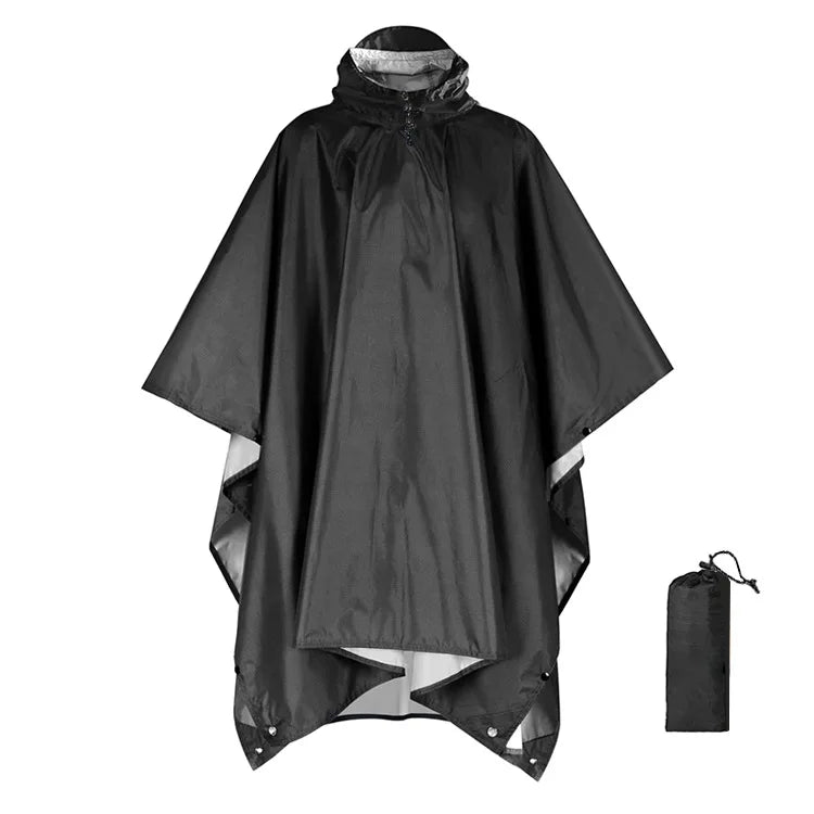 NOUVEAU RICHE 3-in-1 Militär-Regenmantel Mit Kapuze Wasserdichter Poncho Schwarzer klassischer Stil