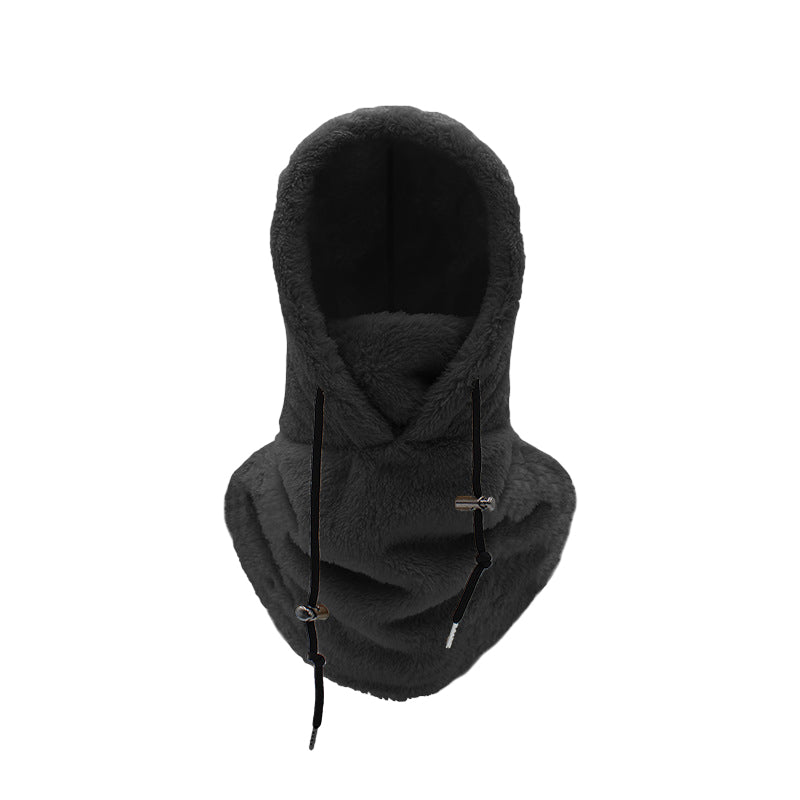 NOUVEAU RICHE 3-in-1 Wintermütze – Warme winddichte Mütze mit Halswärmer & Gesichtsmaske, Fleece gefüttert, Sturmhaube, 5 Farben – Calico Schwarz