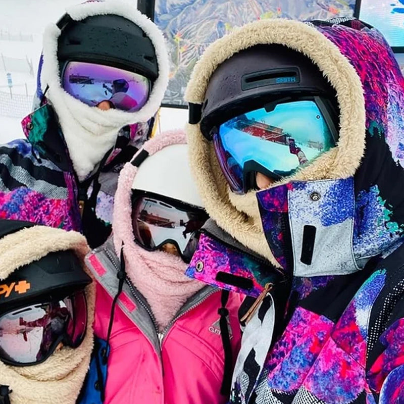 NOUVEAU RICHE 3-in-1 Wintermütze – Warme winddichte Mütze mit Halswärmer & Gesichtsmaske, Fleece gefüttert, Sturmhaube, 5 Farben – Calico