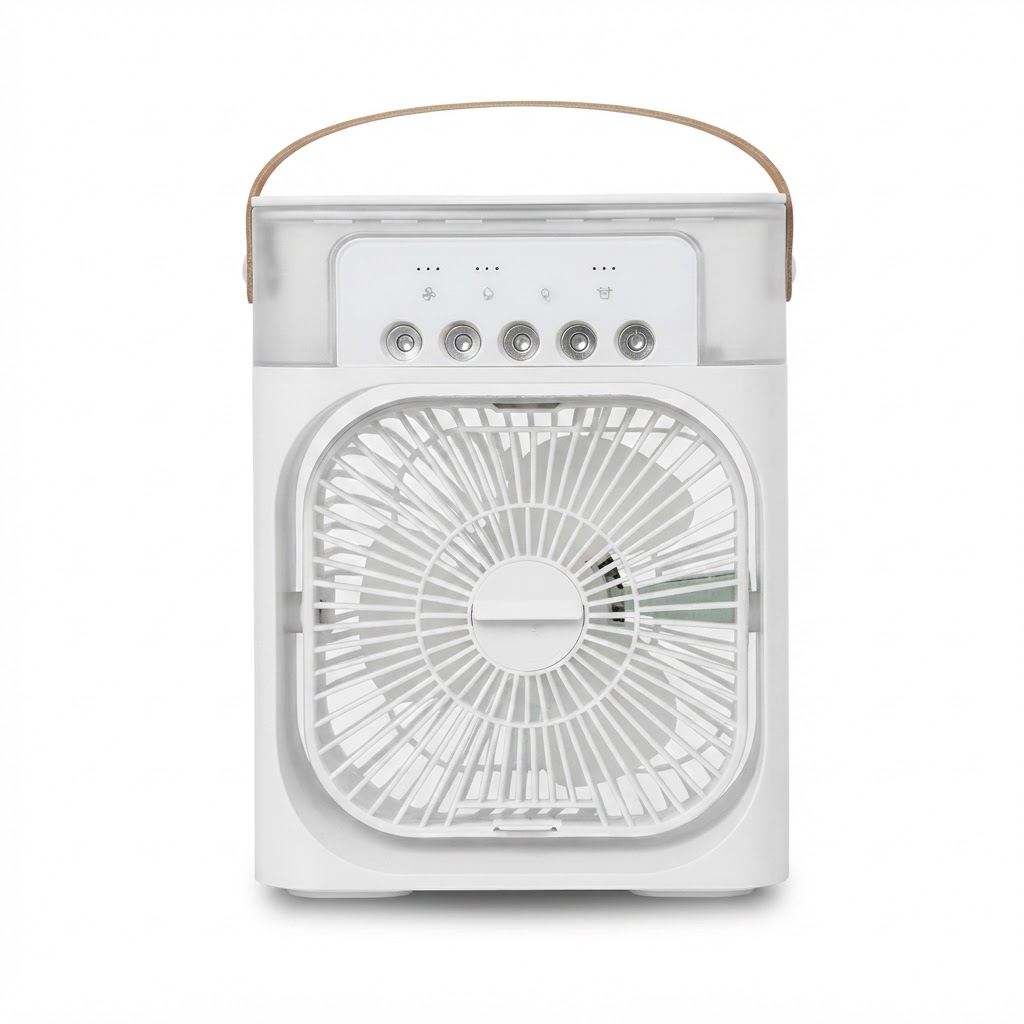 3-in-1 Mini-Luftkühler-Ventilator – Tragbarer Luftbefeuchter & LED-Nachtlicht, USB-Tischklimaanlage für Zuhause & Büro 1