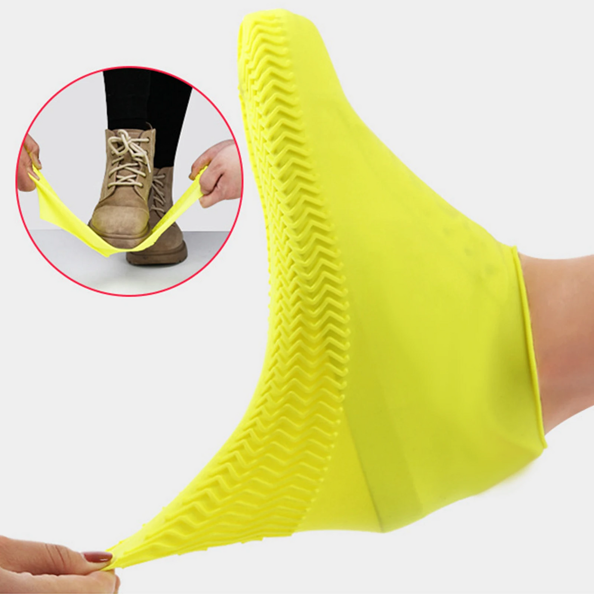 NOUVEAU RICHE Wasserdichte Schuhüberzieher – Wiederverwendbare elastische Regenüberschuhe für Spaziergänge & Velo, waschbar, 5 Farben, S–L