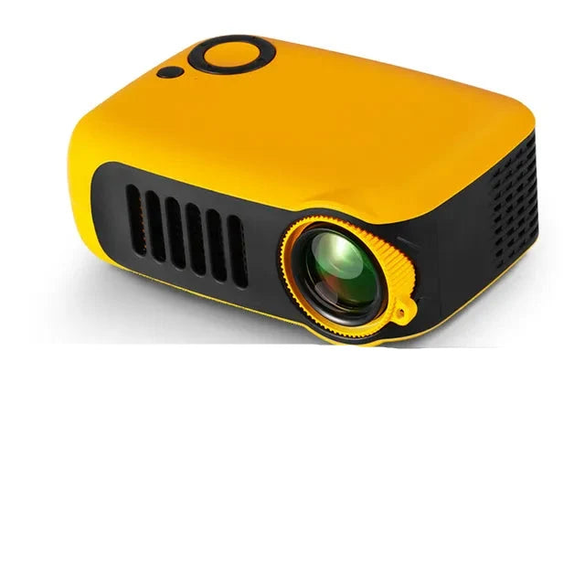 NOUVEAU RICHE Mini-Projektor tragbar – LED-Beamer bis 60 Zoll mit HDMI & Powerbank-Betrieb – für Filmabende zu Hause & draussen Gelb