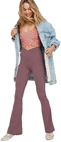 NOUVEAU RICHE Ausgestellte Yoga-Leggings – Flared Leggings Damen mit V-Bund, High Waist Bootcut Yogahose, 9 Farben, XS–2XL – Pamelo VFit
