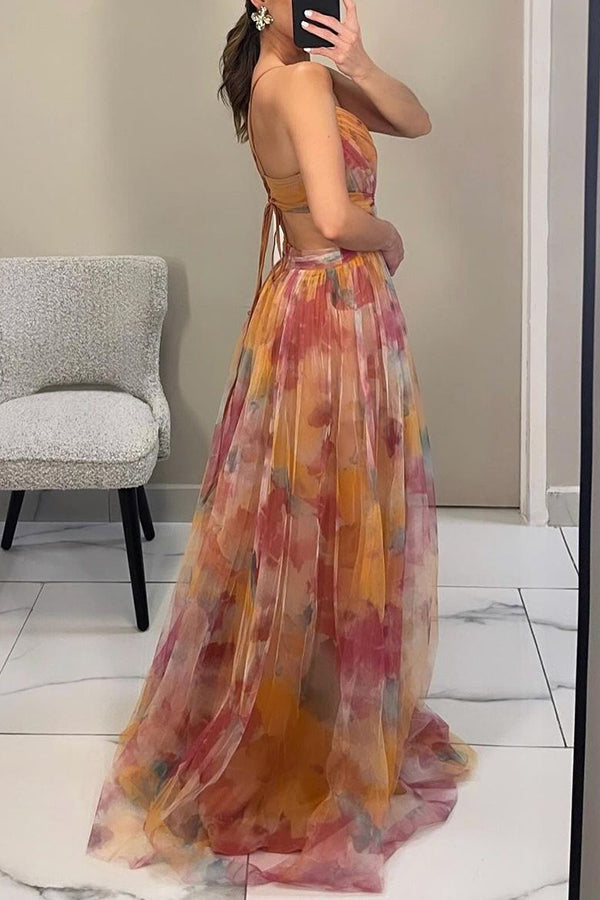 NOUVEAU RICHE Damen Maxikleid Für Hochzeitsgäste Mit V Ausschnitt