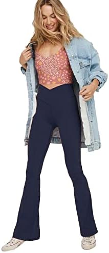 NOUVEAU RICHE Ausgestellte Yoga-Leggings – Flared Leggings Damen mit V-Bund, High Waist Bootcut Yogahose, 9 Farben, XS–2XL – Pamelo VFit