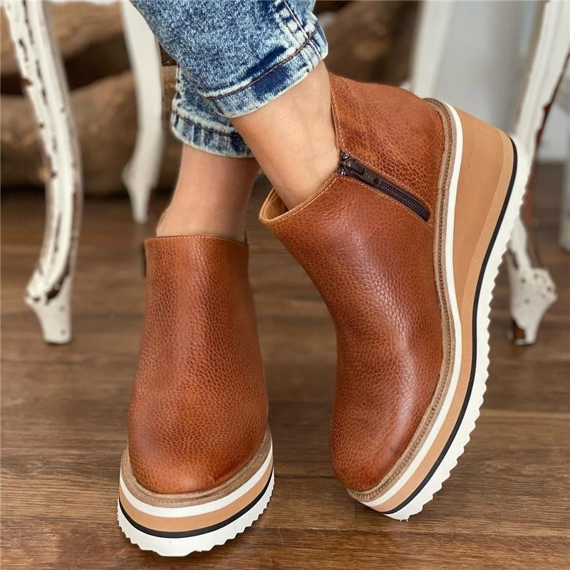 NOUVEAU RICHE Damen Urban Booties Stilvoll Komfortabel Passform Schuhe Dunkelbraun