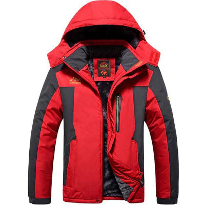 NOUVEAU RICHE Damen Skijacke – Funktionale Schneejacke mit Kapuze für den Winter Rot