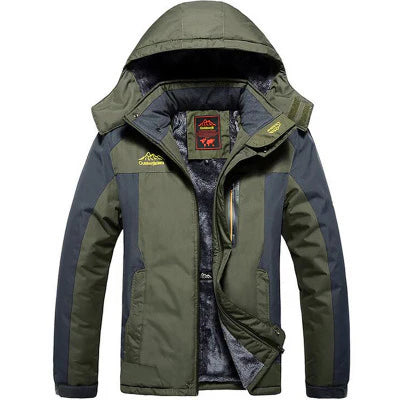NOUVEAU RICHE Damen Skijacke – Funktionale Schneejacke mit Kapuze für den Winter Grün