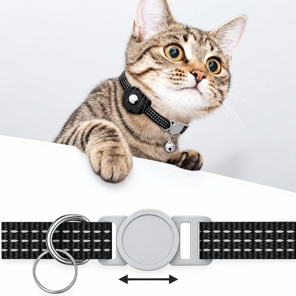 NOUVEAU RICHE Smart Tracker Halsband für Katzen und Hunde – Haustier-Tracker für Android, Google Find My Device, reflektierend