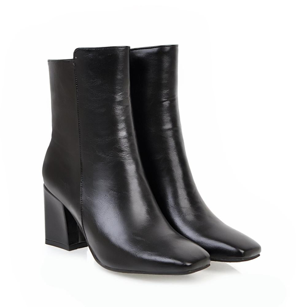 NOUVEAU RICHE Damen Stiefeletten mit hohem Absatz Hochwertigen Materialien Stil Schwarz