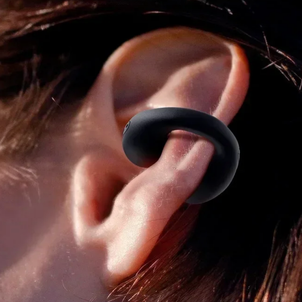 NOUVEAU RICHE Kabellose Ohrhörer – Knochenschall Bluetooth Ohrhörer, Open-Ear, wasserabweisend, bis zu 8 h Akku, Schwarz oder Weiss – EchoSonic