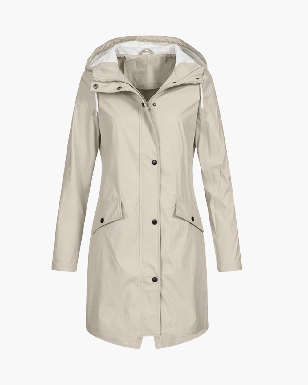 NOUVEAU RICHE Langer Regenmantel Parka mit wasserabweisender Beschichtung Beige