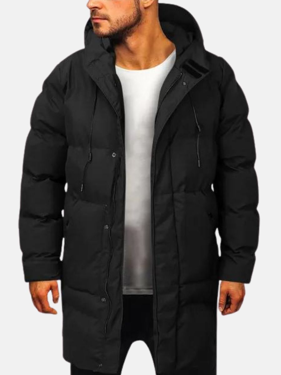 NOUVEAU RICHE Parka Jacke Herren Warm Gefüttert Mit Kuschelfüllung Schwarz