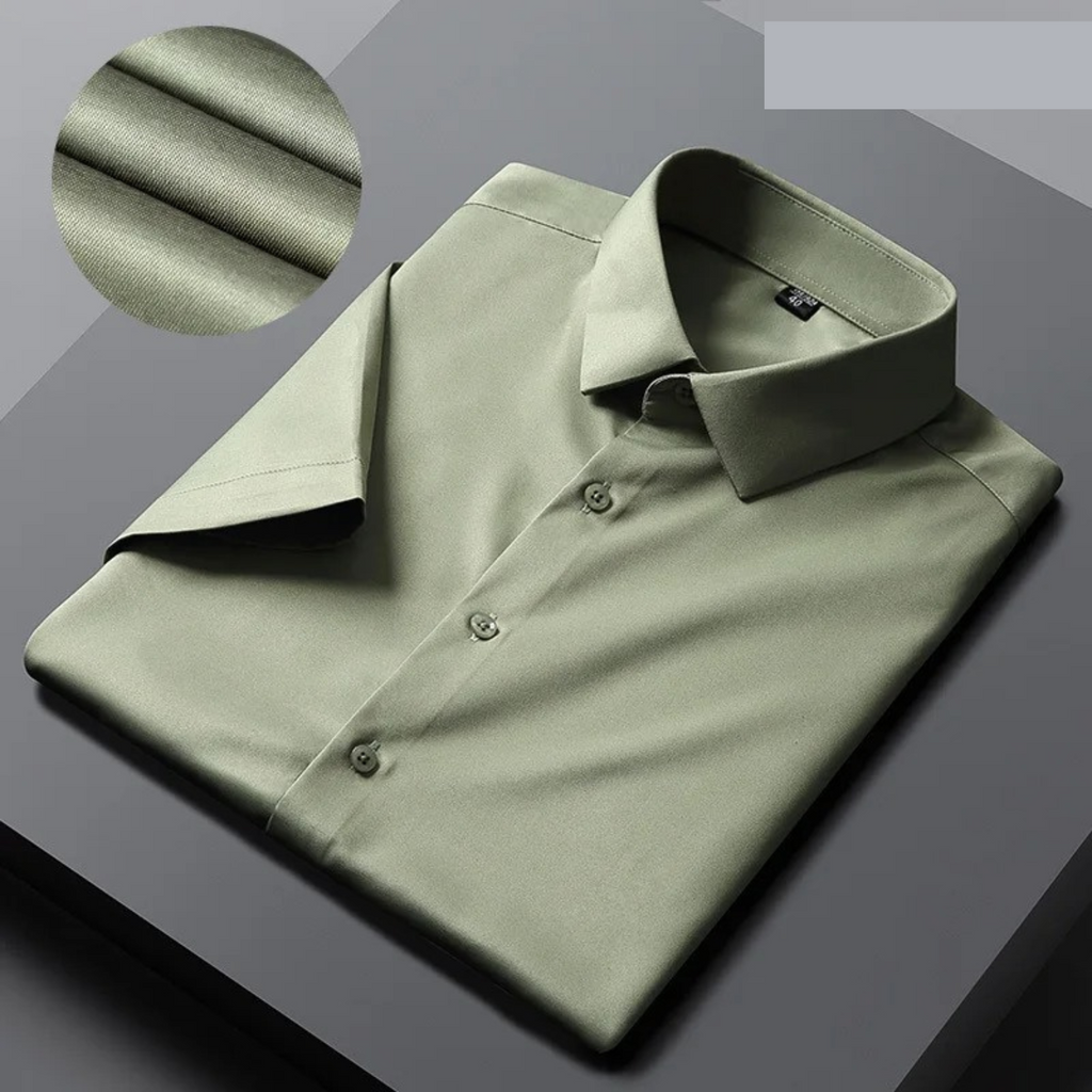 NOUVEAU RICHE Bügelfreies Kurzarmhemd Elegantes Hochwertigen Materialien