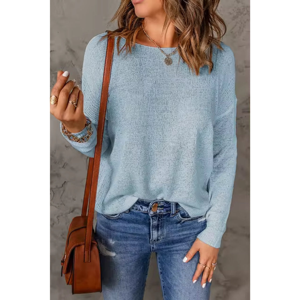 NOUVEAU RICHE Pullover Damen Zeitloser Komfort Weicher Strick Stil Blau