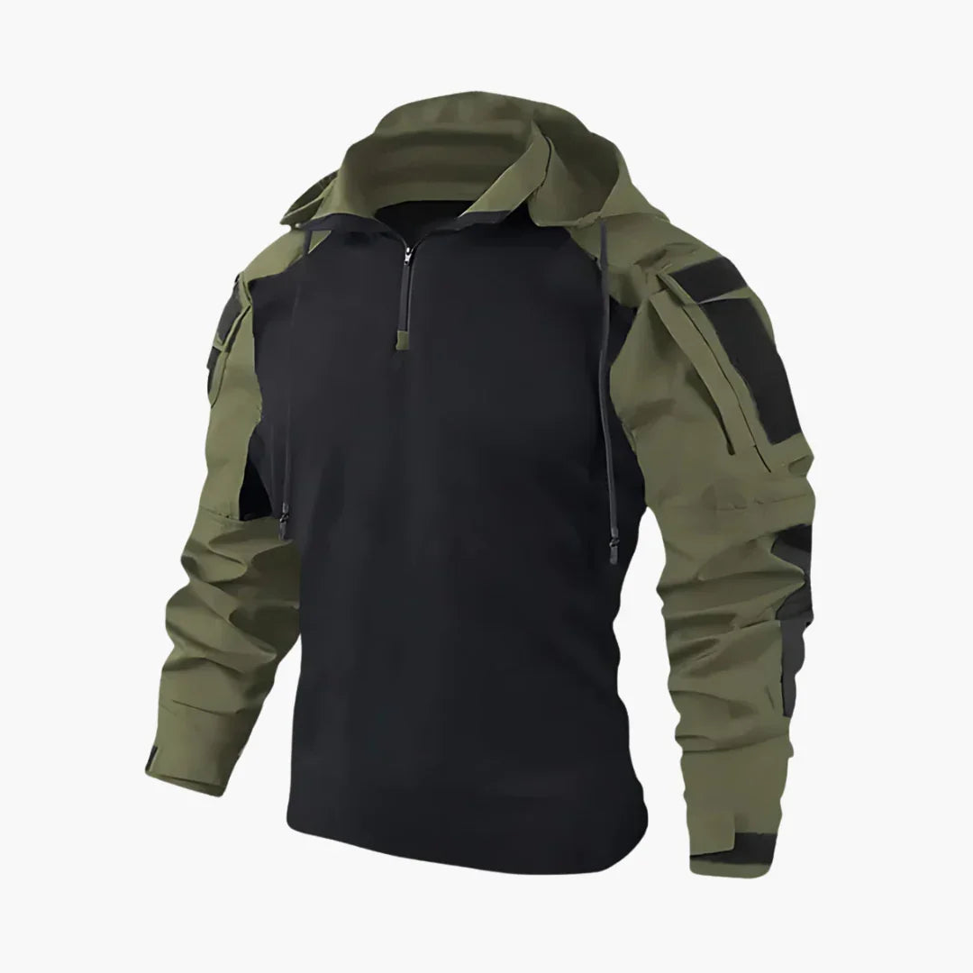 NOUVEAU RICHE Mehrtaschenjacke Herren Kapuze Stehkragen Mit Passform Dunkelgrün