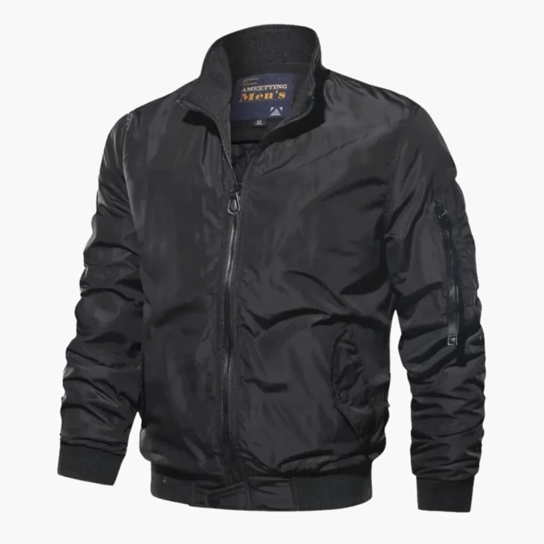 NOUVEAU RICHE Winddichte Bomberjacke Für Herren Leicht Übergangsjacke Schwarz
