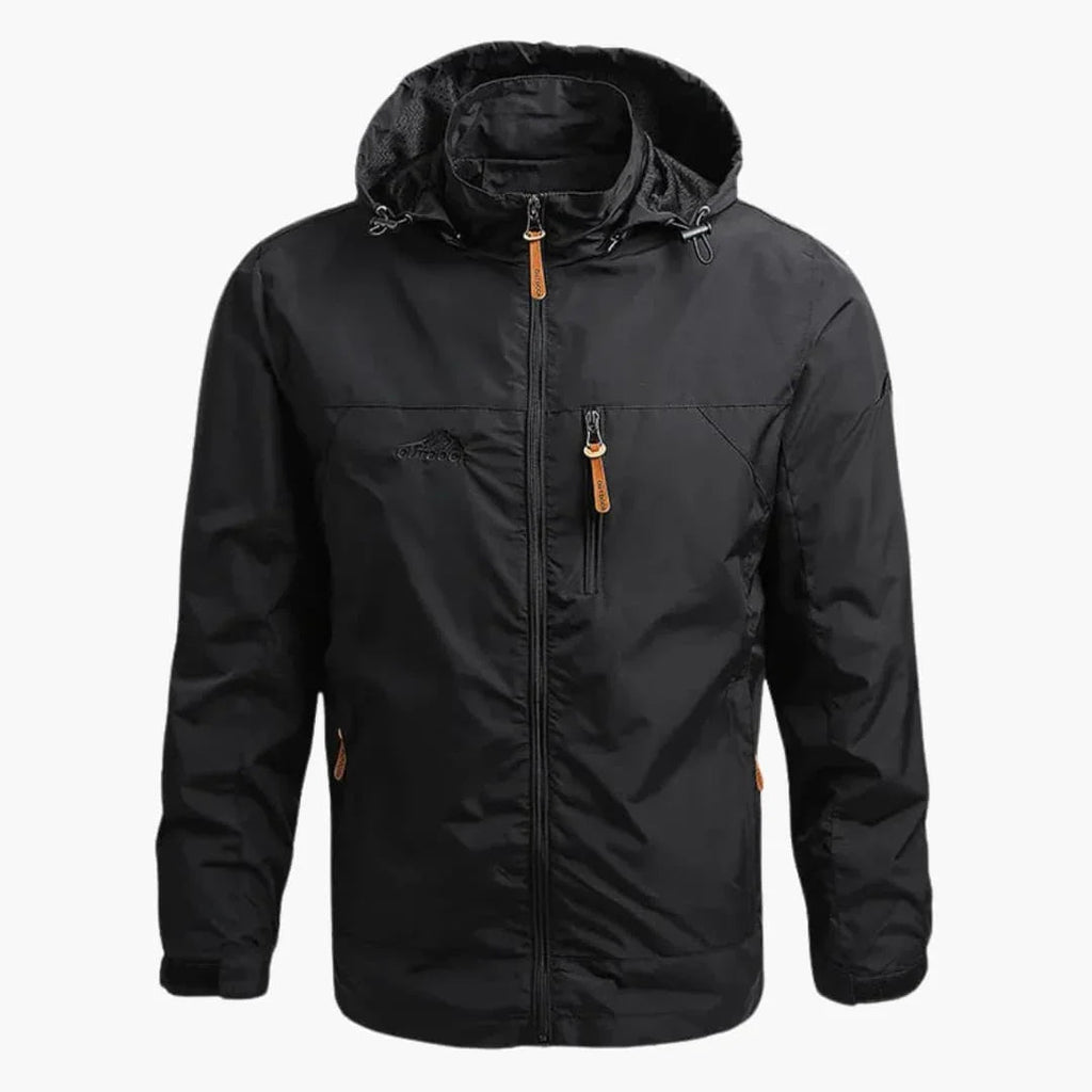 NOUVEAU RICHE Outdoorjacke Herren Verstellbare Kapuze Strukturierte Passform Schwarz
