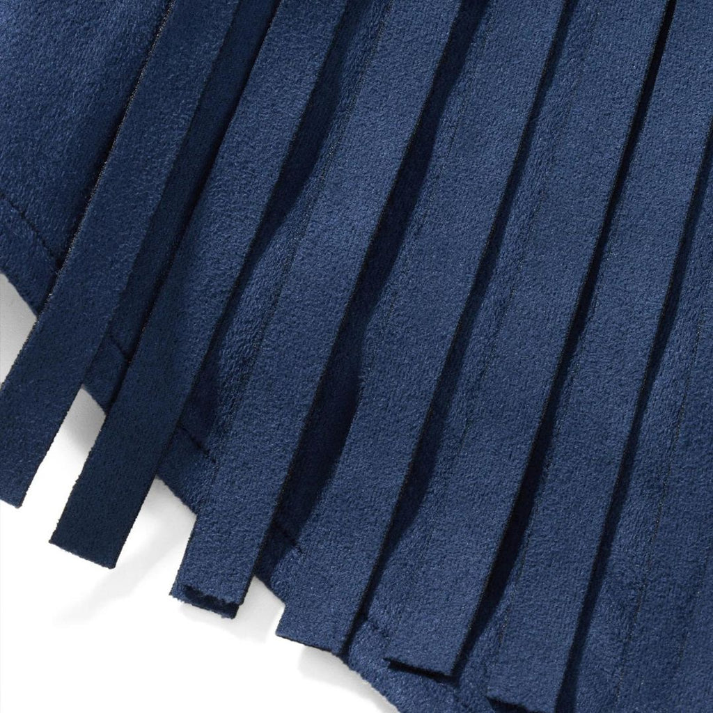 NOUVEAU RICHE Damen Wildleder Weste – Boho Weste mit Fransen und Knopfdetail