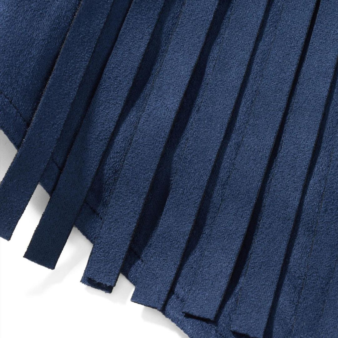 NOUVEAU RICHE Damen Wildleder Weste – Boho Weste mit Fransen und Knopfdetail