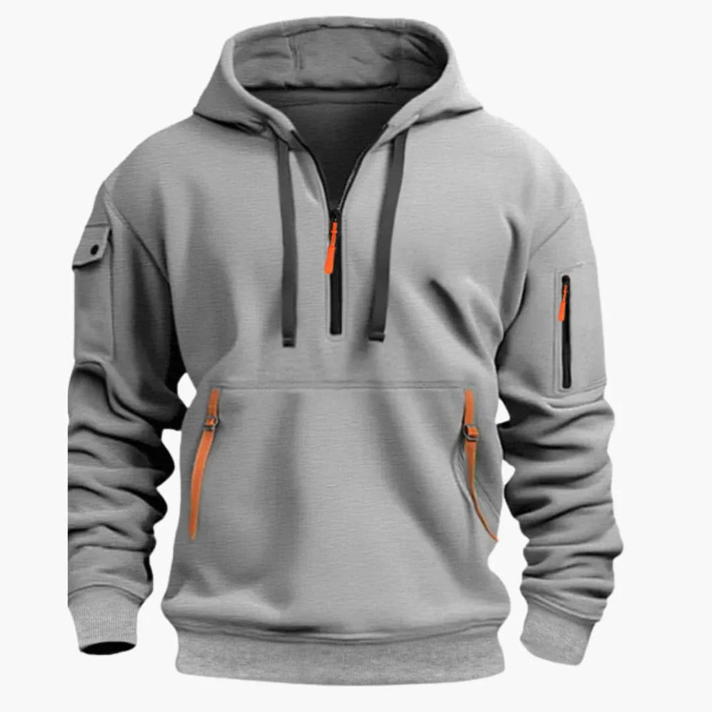 NOUVEAU RICHE Hoodie Für Herren Mit Struktur Und Vielseitige Passform Hellgrau